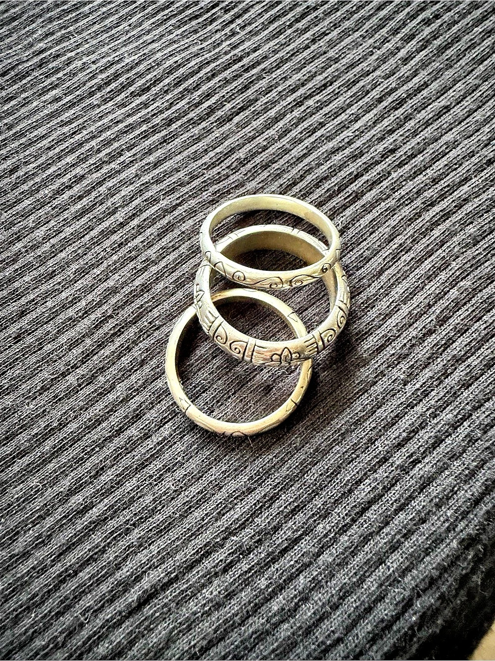 Brighton Silver Stacked Rings Size 8 - Picture 2 of 3